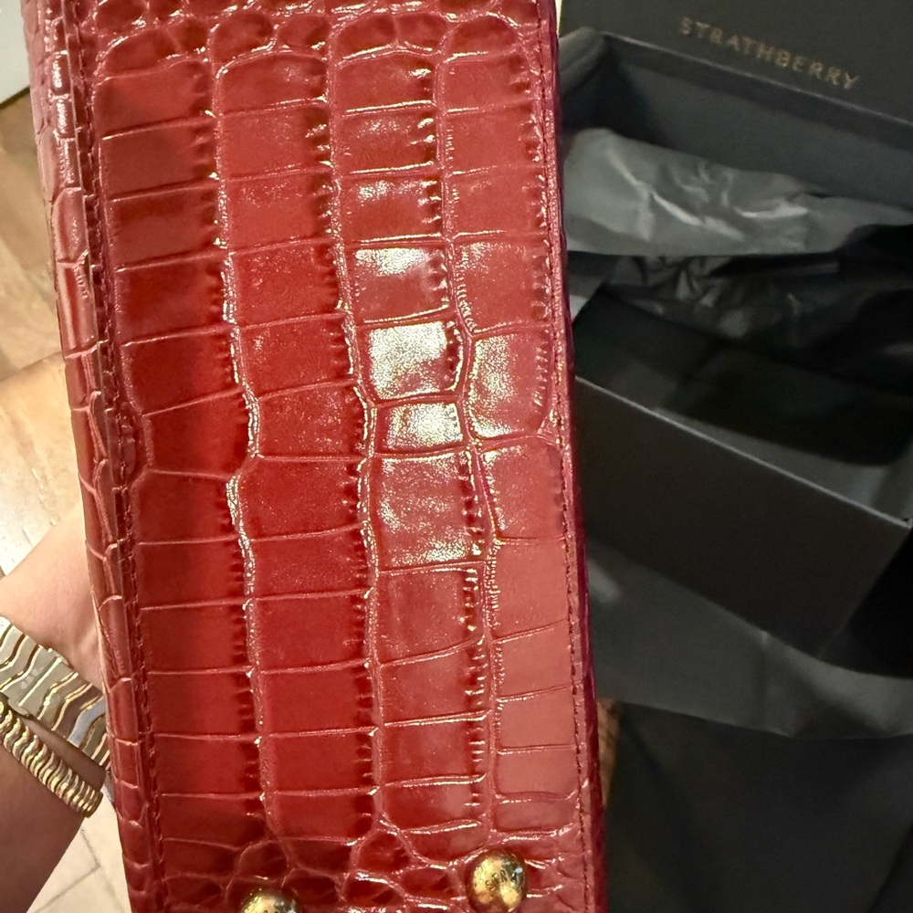 Strathberry Red Croc-Embossed Mini Bag Crossbody - Picture 5 of 10